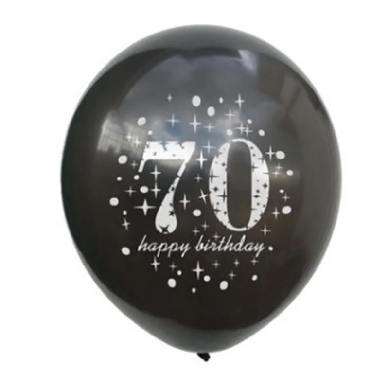 Black 70 Birthday 21 30 40 50 лет воздушные шары на день рождения Гелиевый шар украшение на день рождения взрослый прозрачный воздушный шар латексный шар P1XZ629 - Цвет: Black 70 Birthday