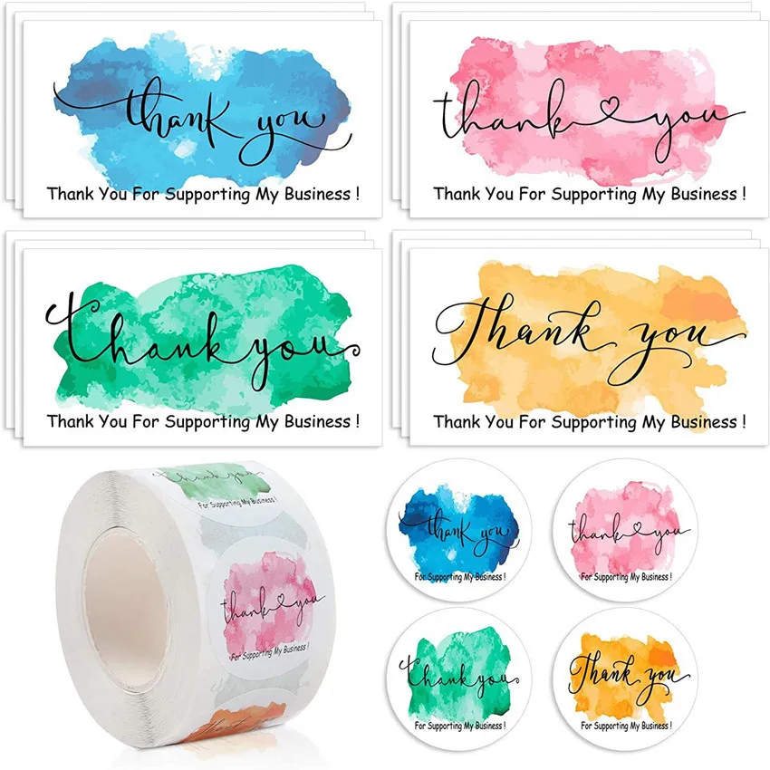 5x9 см 50 шт. спасибо за поддержку моих маленьких деловых поздравительных открыток