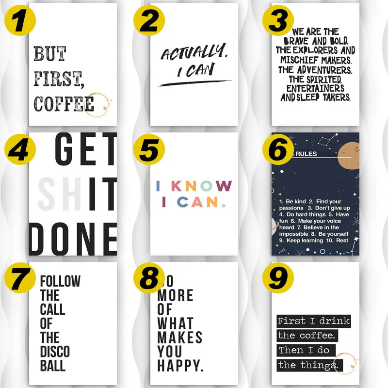 

Inspirational Quotes Do More Be Happy Posters Retro Canvas Print Modern Study Living Room Decoration Painting Art Wall