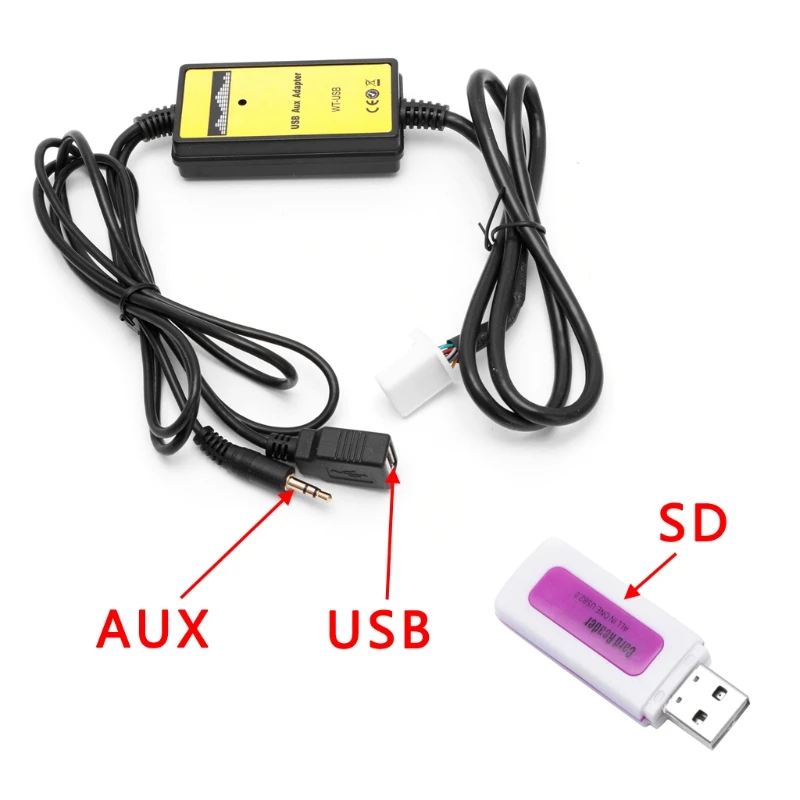 Автомобильный аудио CD адаптер переходник MP3 интерфейс AUX SD USB кабель передачи