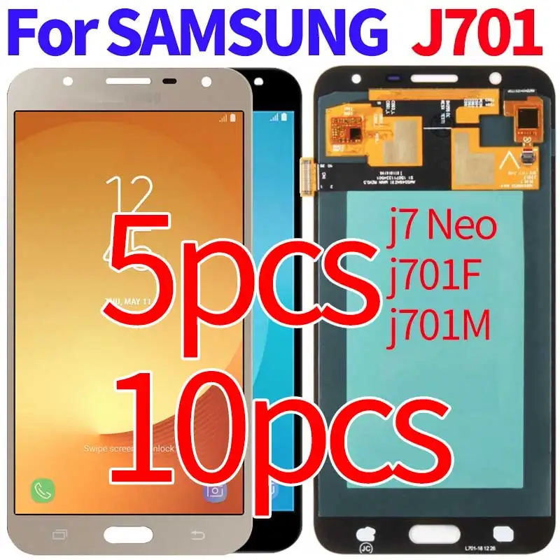 5 шт./10 шт. AMOLED для Samsung Galaxy J7 neo J701 J701F J701M J701MT ЖК экран с сенсорным