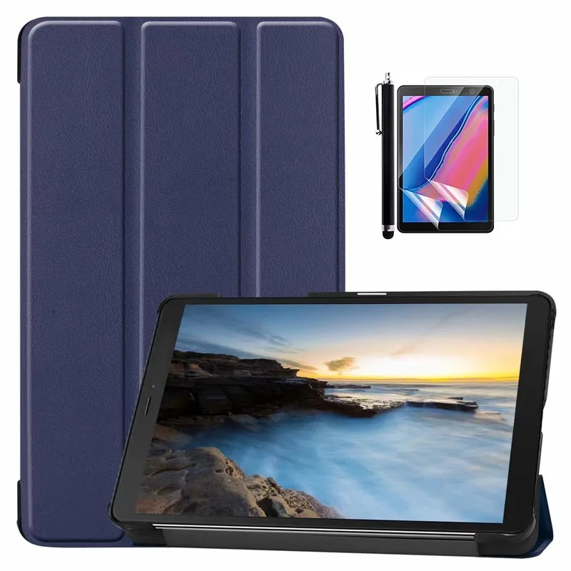 Для Samsung Galaxy Tab A 8,0 чехол ультра тонкий умный чехол для Galaxy Tab A 8,0 дюймов SM-T290 T295 планшет - Цвет: NavyBlue.3in1