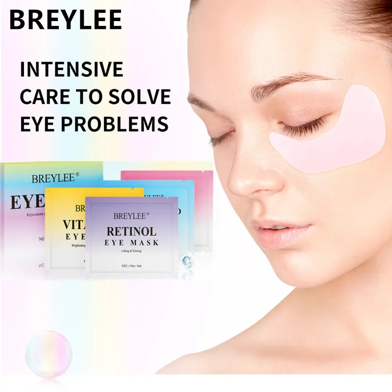 

BREYLEE Eye Mask Hyaluronic Acid Moisturizing Vitamin C Rose Retinol Anti-aging Firming Eye Remove Dark Circles Skin Care 8pair