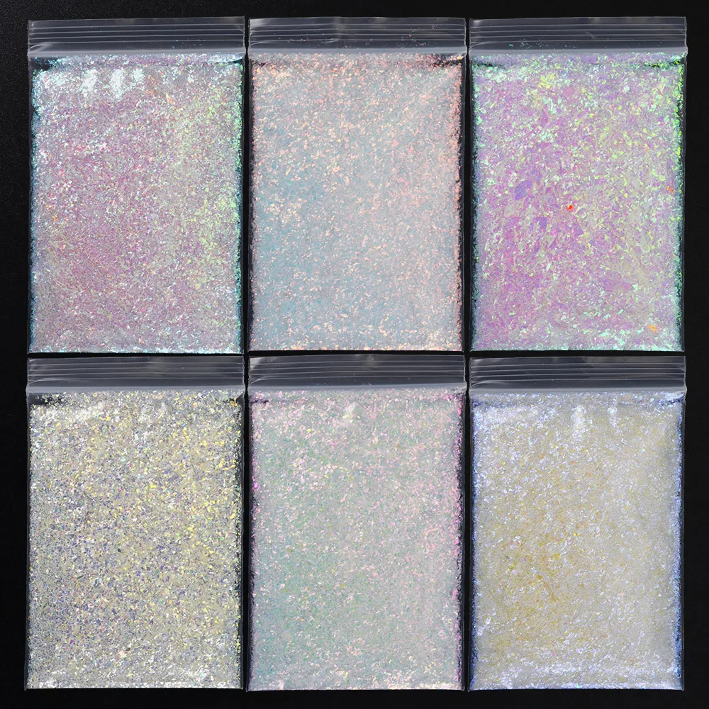 

500G/lots iridescence glass-paper ，wholesale price，nail broken cellophane，manicure supplier, irregular sequins(6Colors)