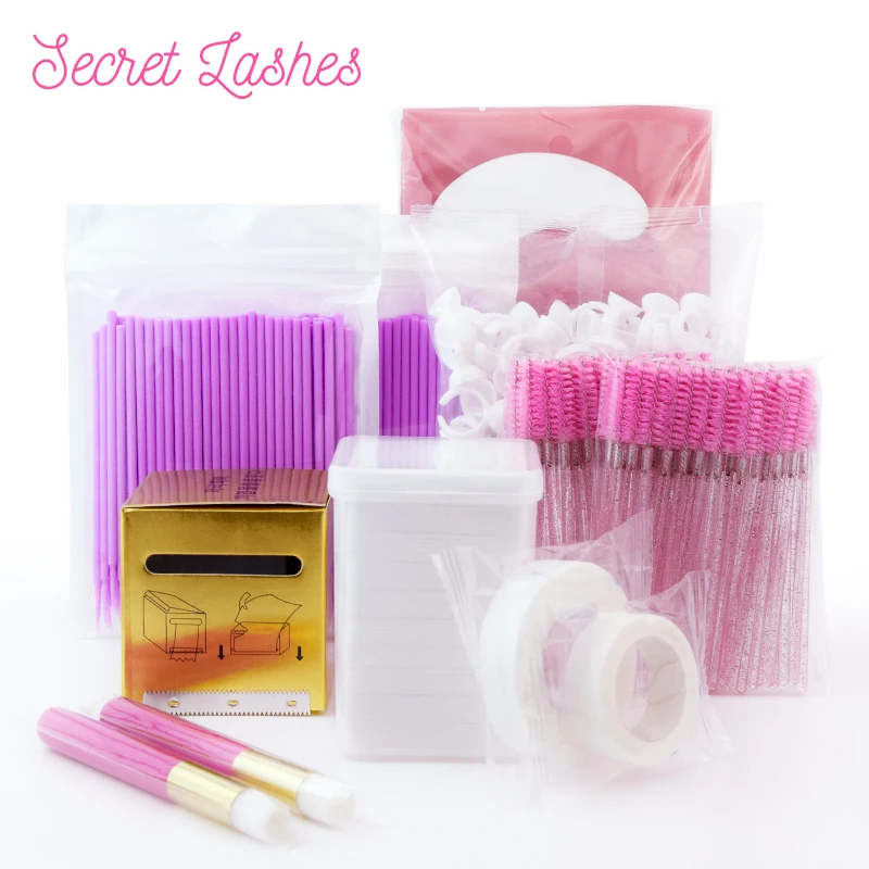 

Щетка для ресниц из чистого хлопка, клеевая лента, пластмассовое кольцо для наращивания ресниц, инструмент для макияжа