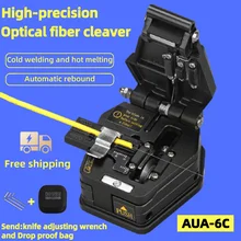 Black AUA-6C High Precision Fiber Cleaver FTTH Hot Melt Cold Connection Optical Fiber Cable Cutting Knife Tools 16 Face Blade