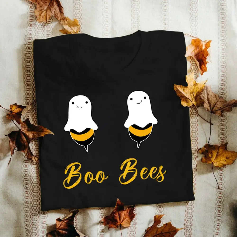 Boo Bees/костюм на Хеллоуин для пар забавные вечерние мужские футболки в винтажном