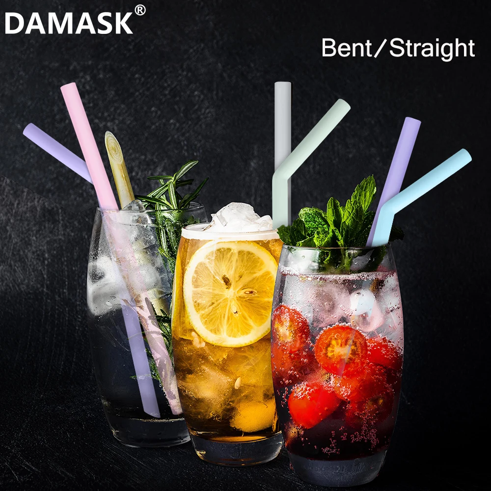 7 шт многоразовые питьевые соломенные силиконовые соломинки для домашней