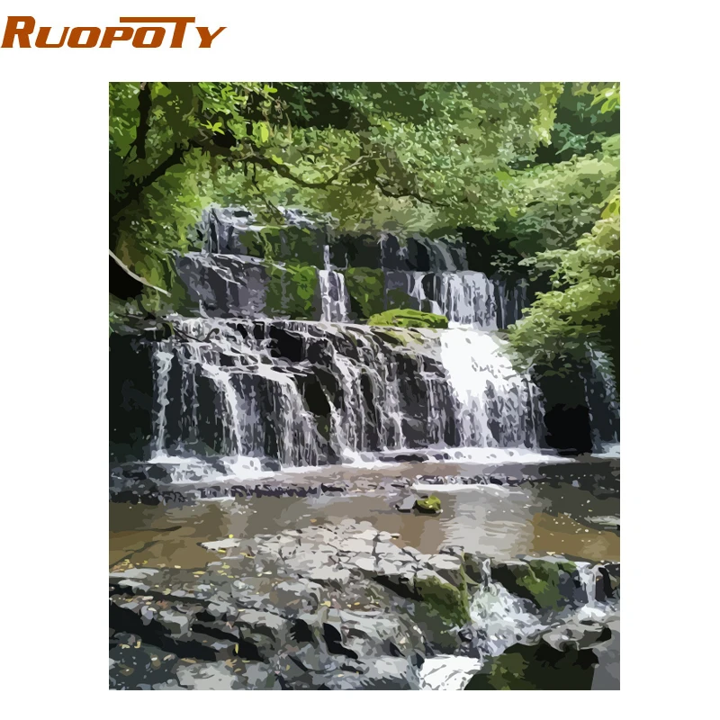 Ruopoty рамка Лебедь животные DIY картина по номерам Настенная картина акриловая холст картина для свадебного украшения Прямая
