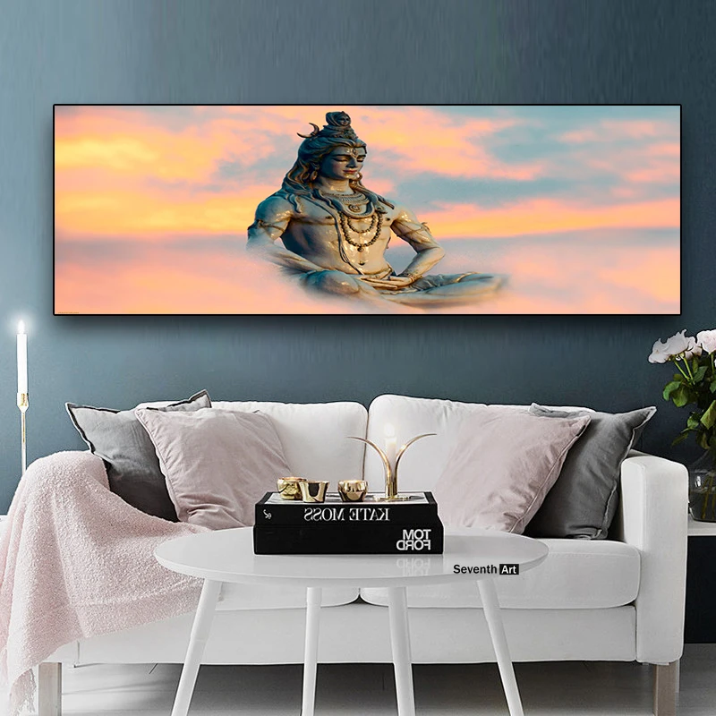 

India Religious Art Buddha Figure Oil Painting on Canvas Posters and Prints Scandinavian Wall Art Picture Bedroom Cuadros Decor