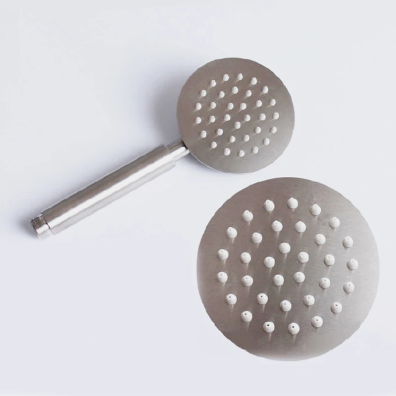 

304 Stainless Steel Handheld Shower Head Square Round Showerhead Slide Bar Rubber Quality Washers Clean Hair Pets M17E