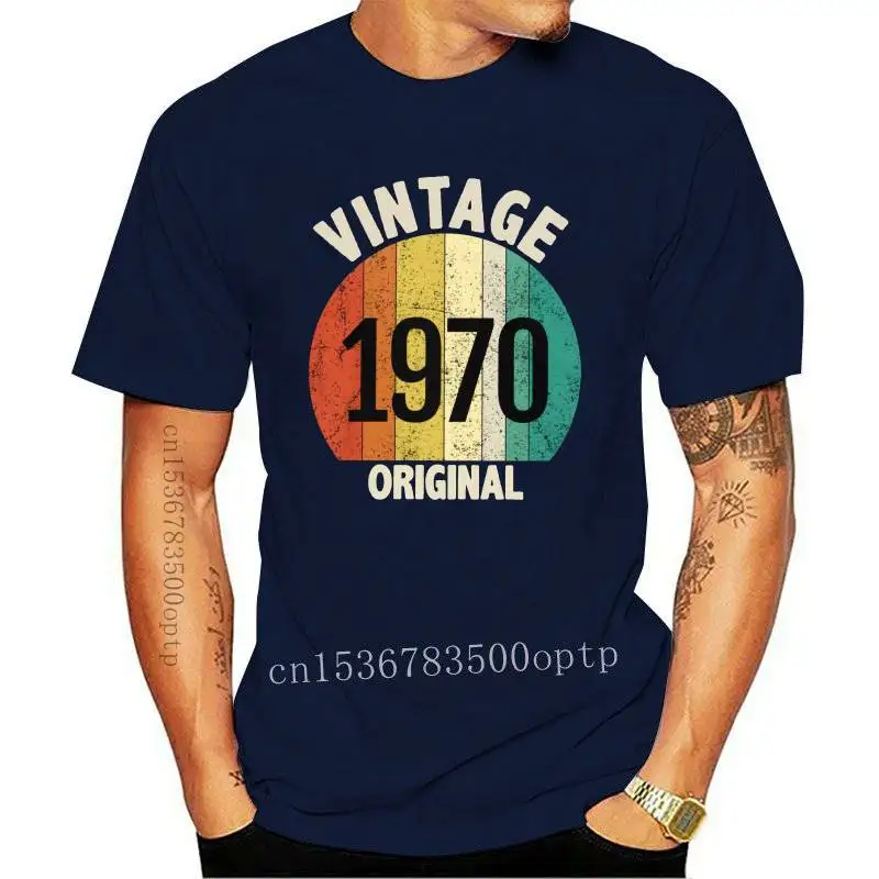 

New Classic Vintage Born In 1970 Shirt Short Sleeves 100% Cotton Tee Tops 50th birthday gift idea Tshirt 70s Anniversary T-shirt