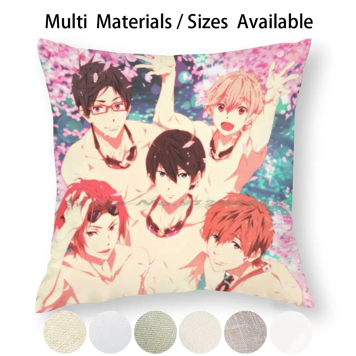 Бесплатно! Чехол для подушки из хлопка и льна наволочка плавания в стиле аниме