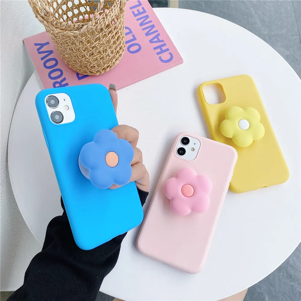 

Soft Candy Cases For Samsung Galaxy S6 S7 edge S8 S9 Plus S10e S10 Lite S20 Ultra Note 8 9 10 20 Pro + Flower Phone Holder Cover
