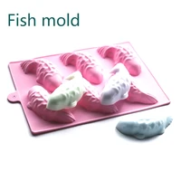 1pcs 3d diy silicone fish shape cake mold carp mold chocolate cake soap mold kitchen accessories