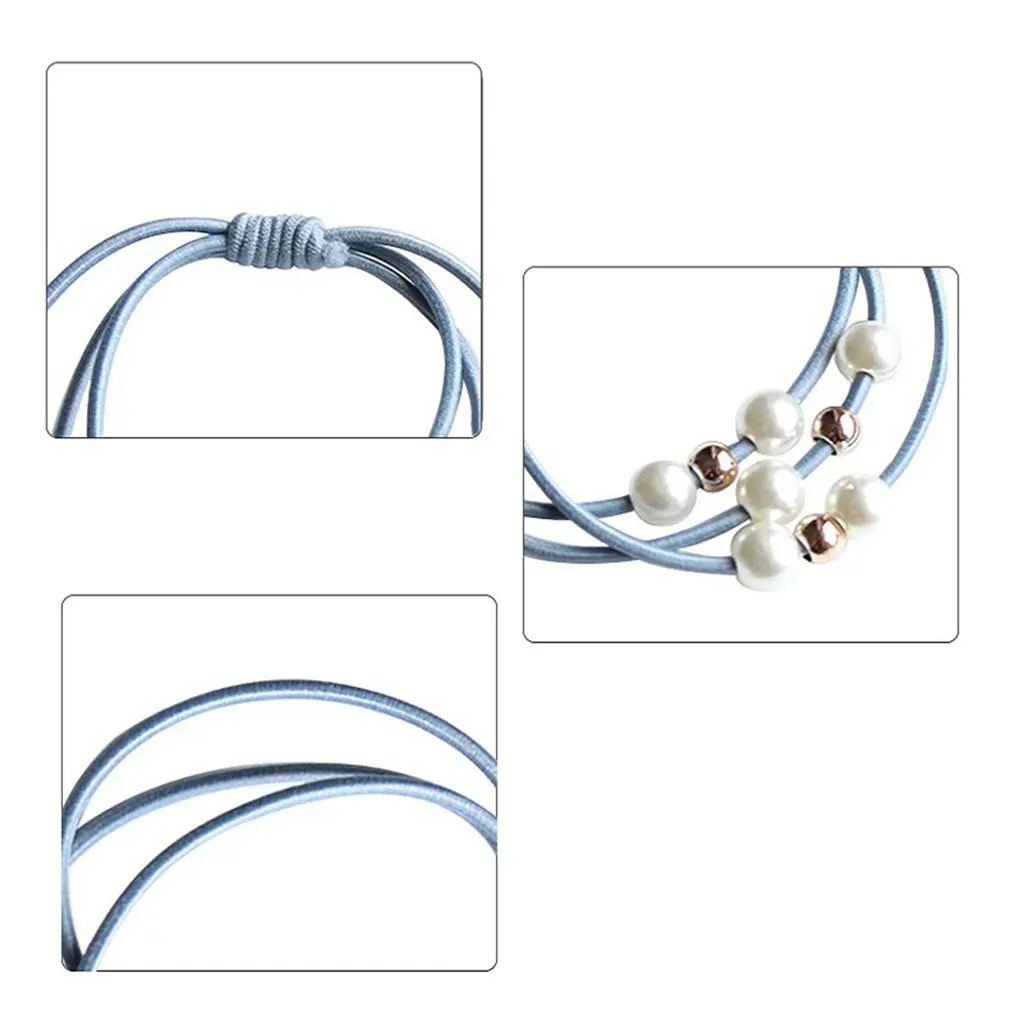 

Korean Style Hair Accessories Three-Line Hair Band Nine-Pearl Hair Band Soft Hair Ties Ropes Hair Accessories