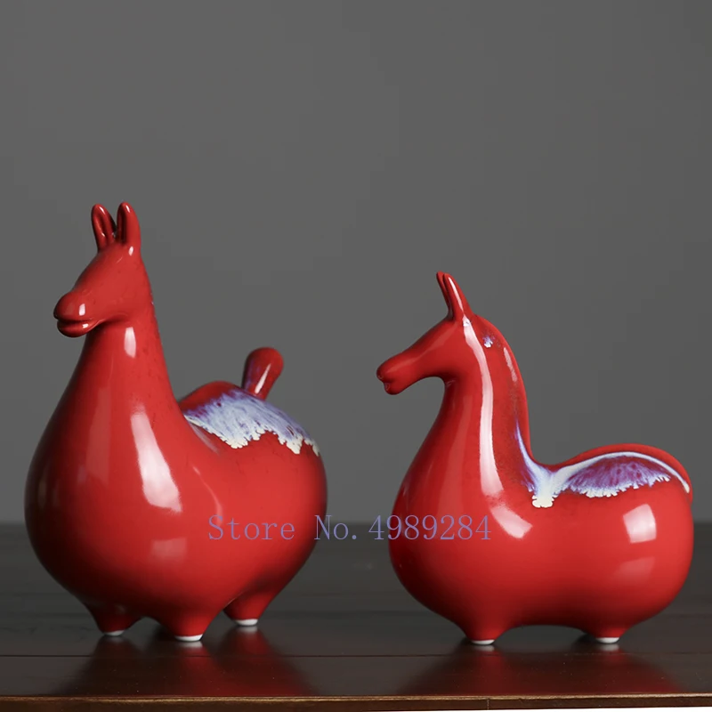 Креативный китайский Ретро Керамика ручной работы абстрактная лошадь ремесла