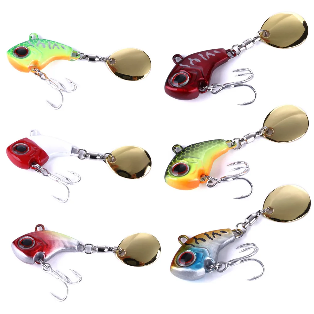 1Pcs 9g/16g Metal Mini VIB Spoon Spin Sequin Lure Tackle Pin Hard Bait Crankbait Vibration Spinner Sinking Fishing Set | Спорт и