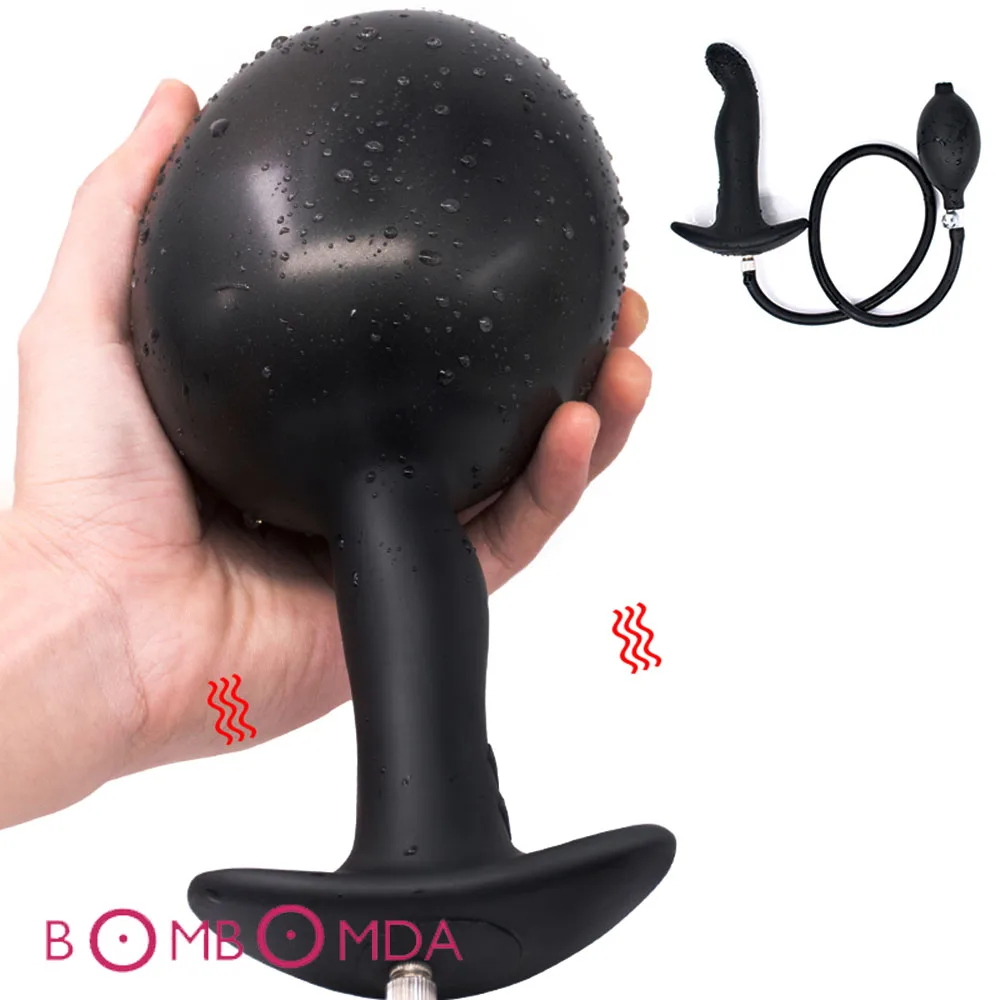 Надувная Анальная пробка с 10 скоростным вибратором для женщин Стимулятор точки G