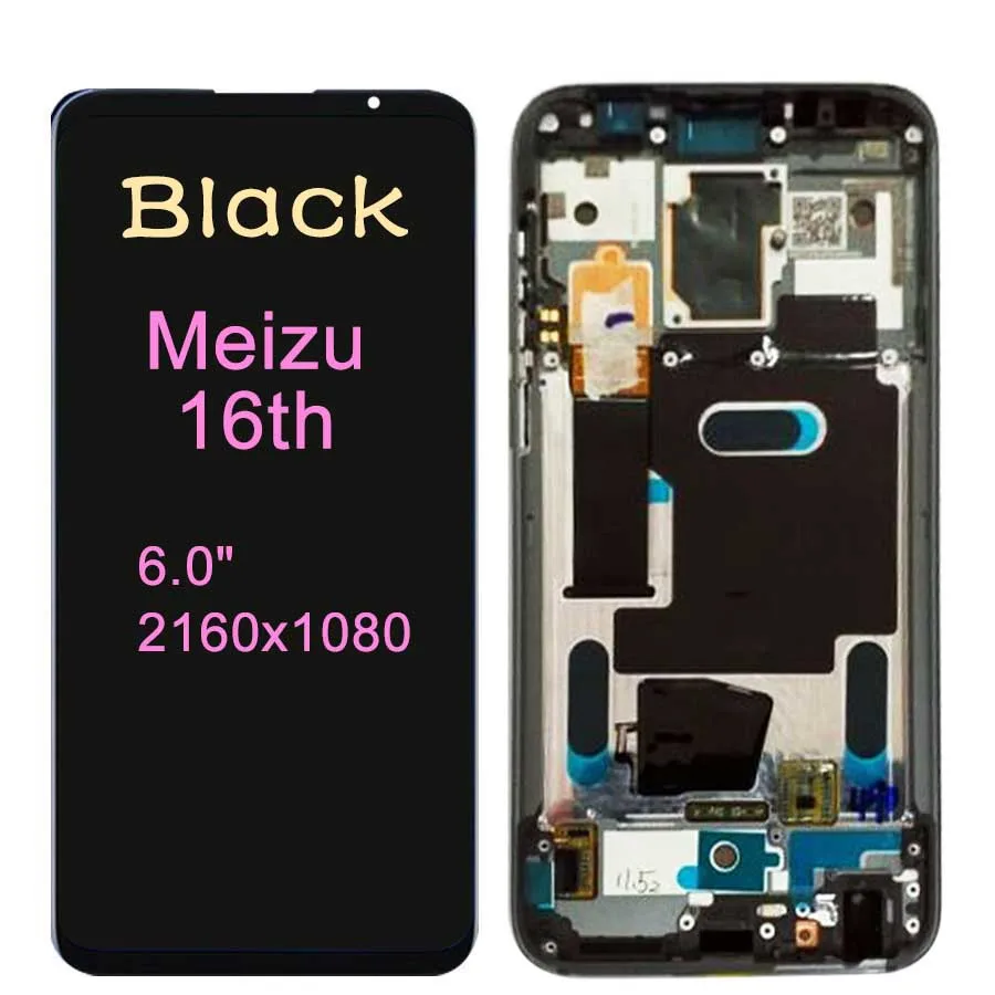 Meizu 16 ЖК-дисплей Дисплей кодирующий преобразователь сенсорного экрана в сборе запасные 16th M882Q M8821H M872Q M872H для Meizu 16 плюс ЖК-дисплей 16X Экран