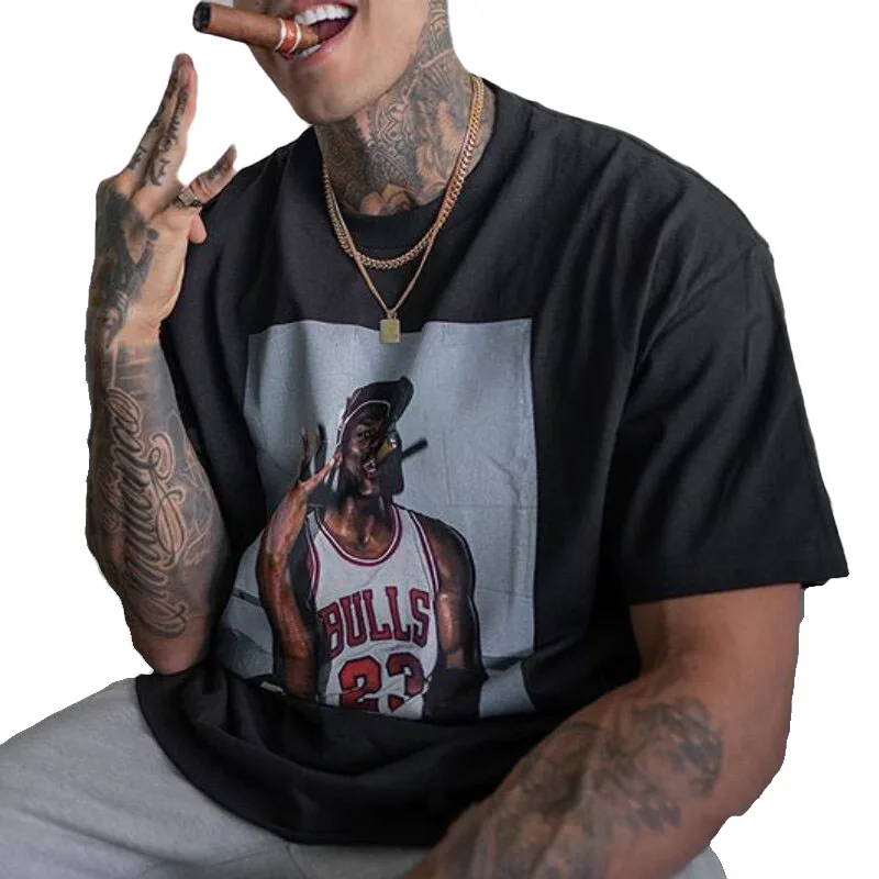 

Western Style T-shirt Spring Summer Fashion Temperament Loose Casual Hipster Simple Printing Round Neck Summer 20221