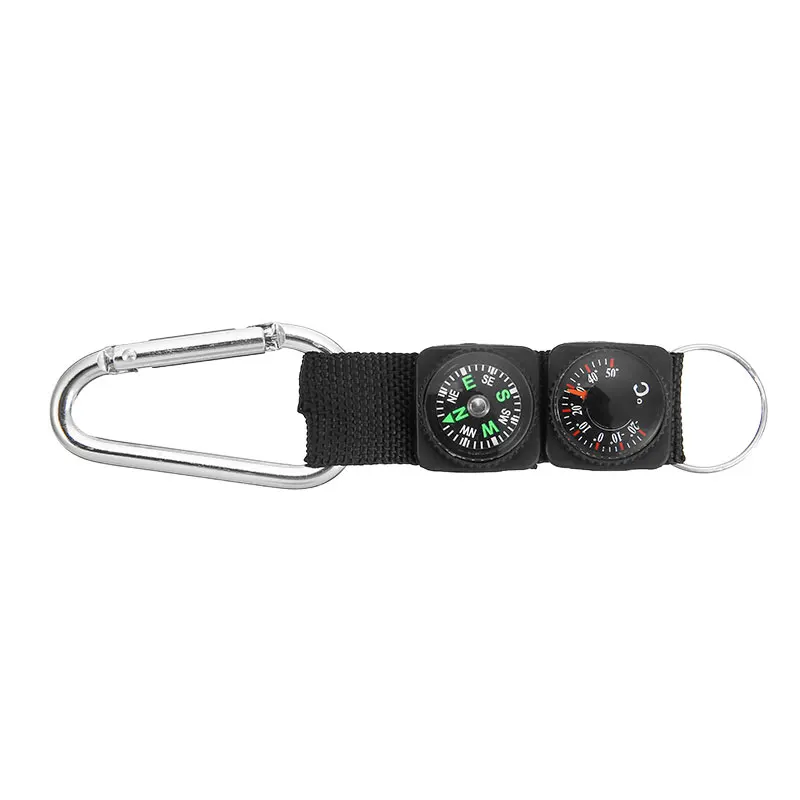 3 in 1 Mini Multifunction Hiking Travel Compass Thermometer Carabiner Key Ring Camping First Aid Kits Safety Survival Tools Hot | Спорт и