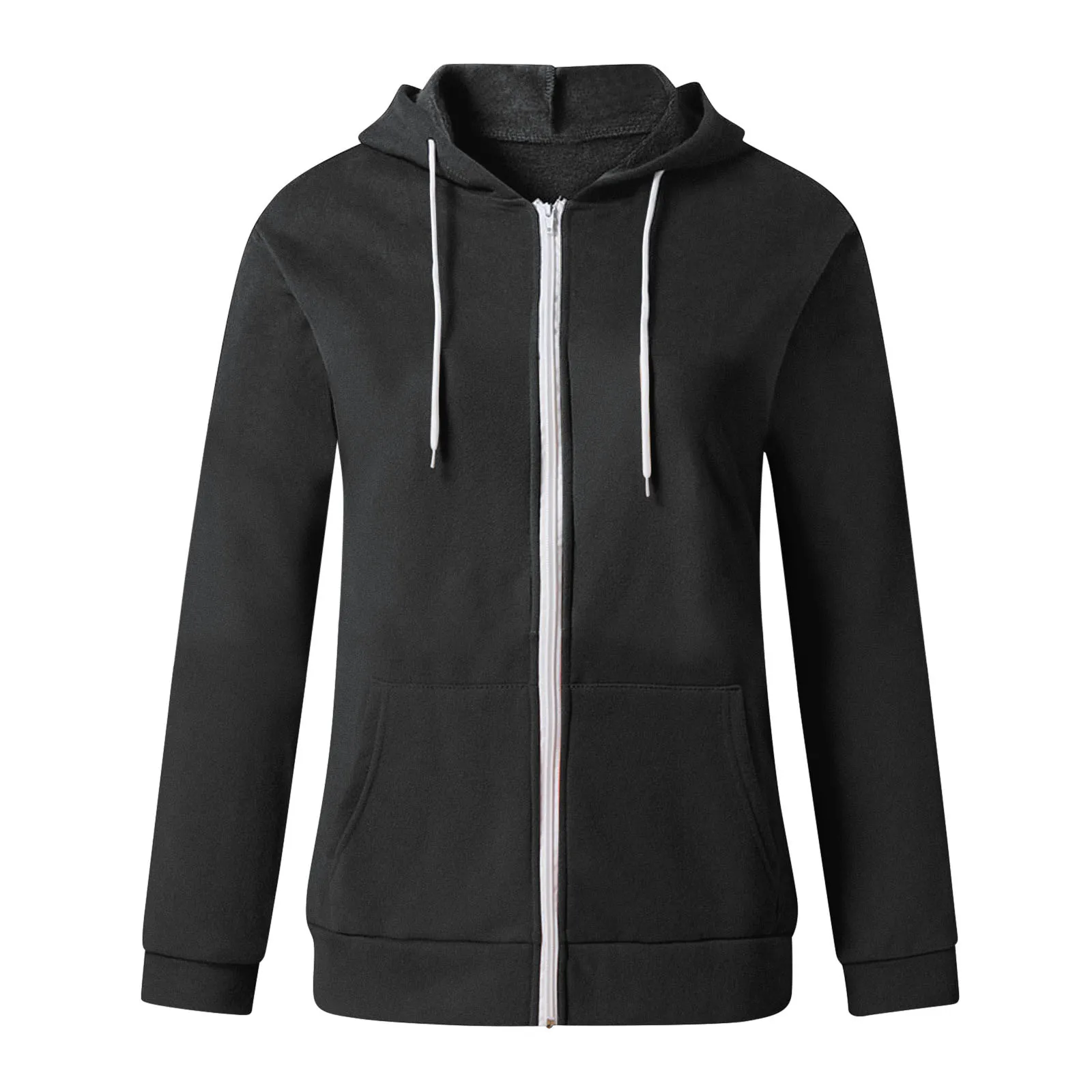 Womens Hoodie Full Zip Long Sleeve Lightweight Sweatshirts Pockets Jacket Coat Streetwear Women Oversized Hoodies Sudaderas