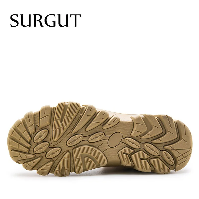 Мужские рабочие ботинки на шнуровке SURGUT черные повседневные ботильоны размеров
