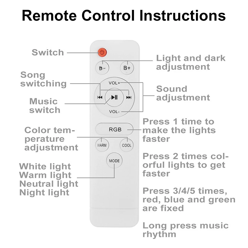 Lámpara LED RGB de 120/200W para techo, luz de música con altavoz, bluetooth, para fiesta en casa, dormitorio, 170-265V, regulable a distancia, aplicación, luz colorida inteligente