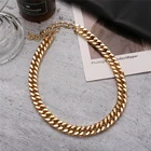 Ожерелье-чокер из кубинской цепи для мужчин и женщин, объемная цепь под золото 17KM, модное Ювелирное Украшение в стиле хип-хоп, короткое колье