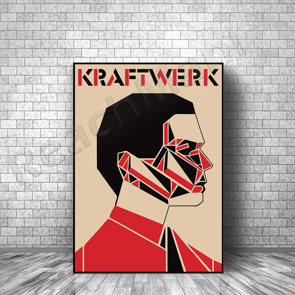 

Bauhaus style simple Kraftwerk poster print art deco poster