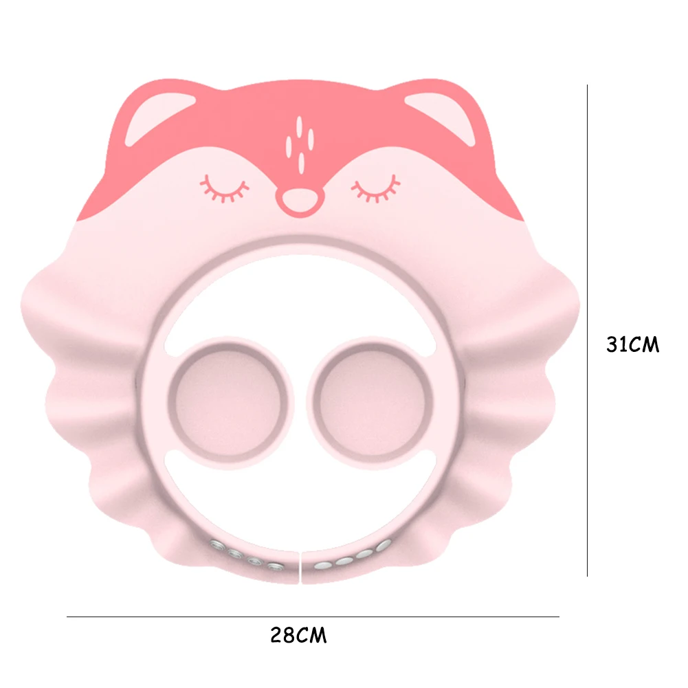 

Cartoon Baby Shower Cap Kids Adjustable Ear Protection Cap Cute Hair Wash Hats Shampoo Shield Bath Head Cover for Newborn Baby