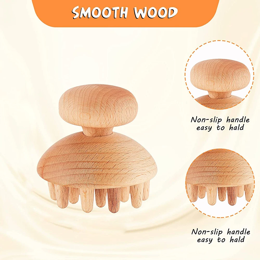 Mushroom Wood Therapy Massager Tool Full Body Portable for Pain Relief with Up Down Point massagers | Красота и здоровье