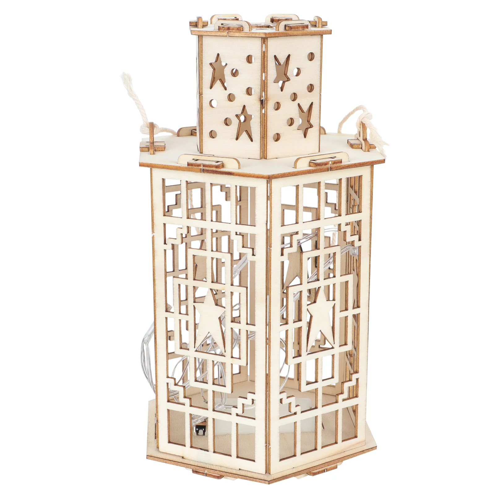 

1Pc Wooden Christmas Night Light Creative Carved Light Festival Light Decor