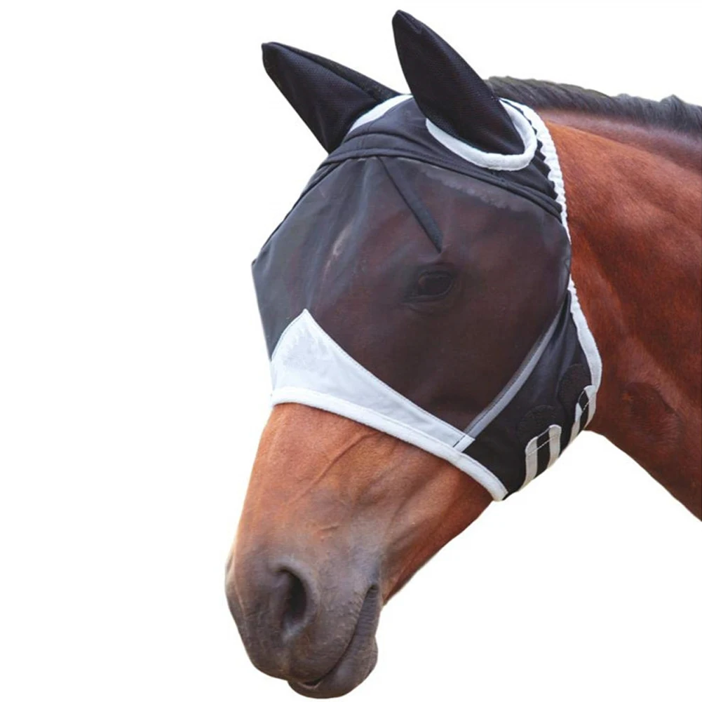 Mesh Fly Eye Half Face Anti-UV Insects Ear Shield Supplies Protective Cover Summer Pet Ergonomics Horse Mask Anti Mosquito | Спорт и
