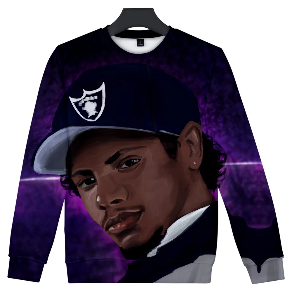 Hip hop EAZY-E 3D Sweatshirts For Men and Women O-neck Eric Lynn Wright Rap Kawaii Pullover Unisex Crew neck Tracksuit | Мужская одежда