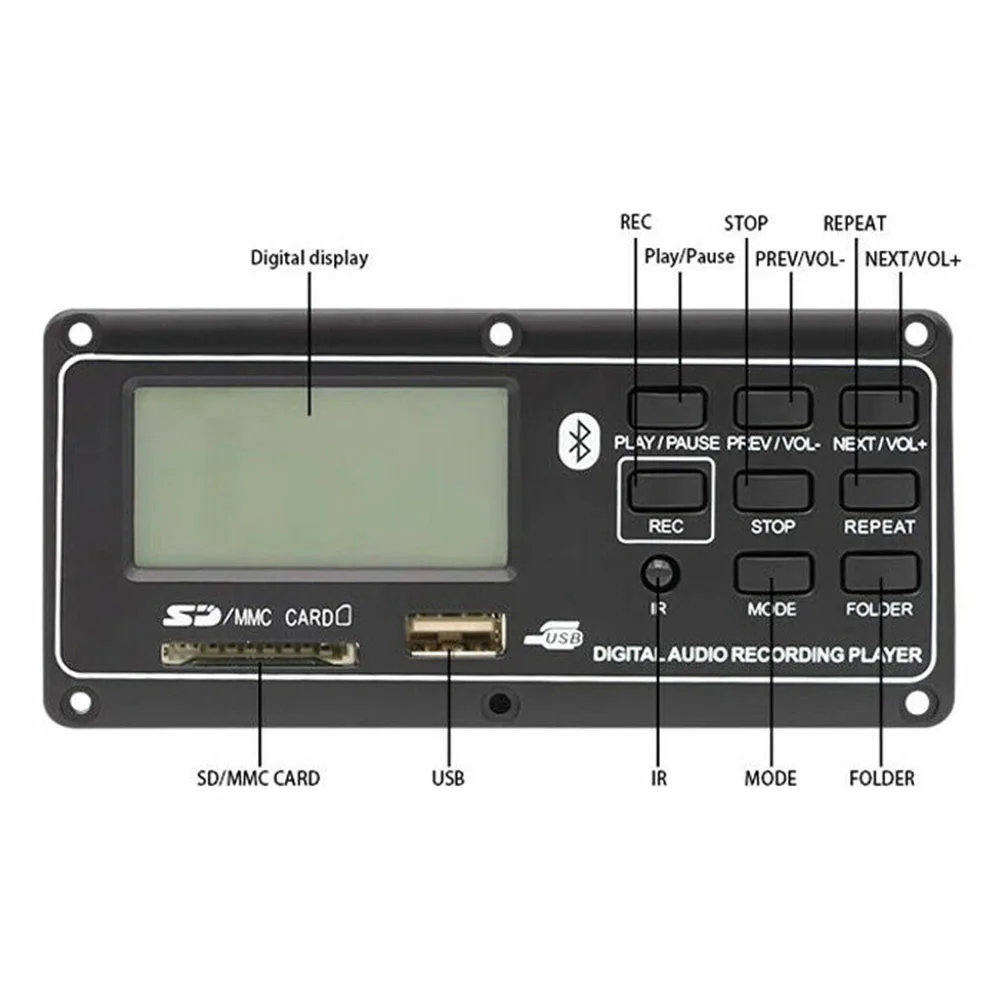 Небольшой MP3-плеер Bluetooth доска FM пульт дистанционного управления цифровой светодиодный Aux карты аксессуары аудио декодер USB модуль