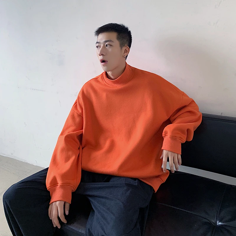 

Winter Korean Velvet Hoodie Men's Fashion Casual Stand Collar Sweatshirt Men Streetwear Loose Hip-hop Pullover Hoodies 9 Colors