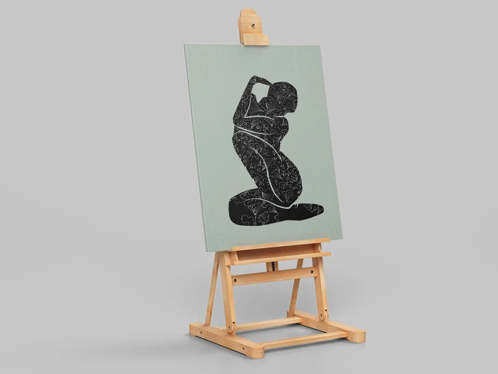 Абстрактный женский силуэт Минималистичная настенная Художественная печать