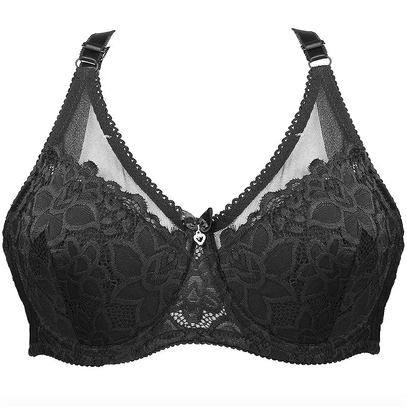 Плюс размер кружевной бюстгальтер женское нижнее белье сексуальный без косточек
