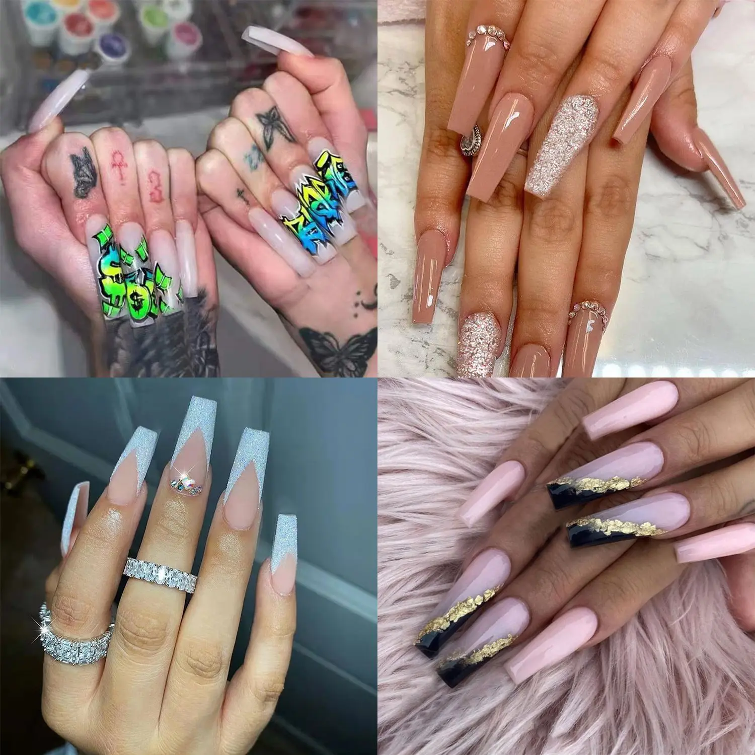 24 шт./коробка накладные ногти