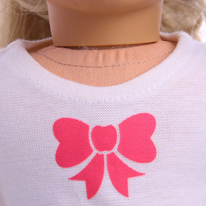 Белая футболка с принтом костюм бантом и юбкой на молнии 18 дюймов американский