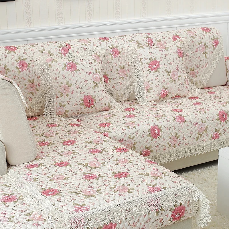 Всесезонное покрывало для дивана льняное европейская кружевная ткань