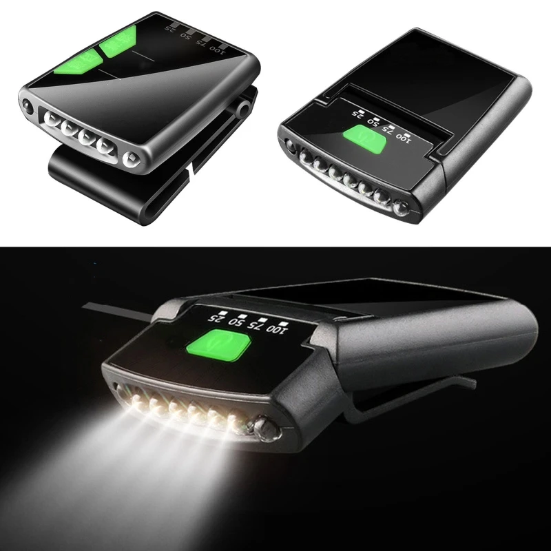 

Outdoor Sports USB Rechargeable Headlamp Night Fishing Clip Headlight Gadget