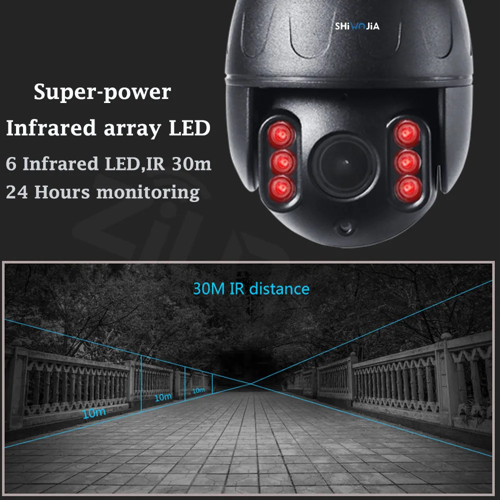 Камера видеонаблюдения SHIWOJIA 1080P PTZ мини скоростная камера IP беспроводная