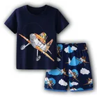 2021, комплект одежды для маленьких мальчиков, пижамы для мальчиков, комплекты детской одежды, летний наряд, комплект для отдыха с самолетом и машинкой, пижамы для малышей