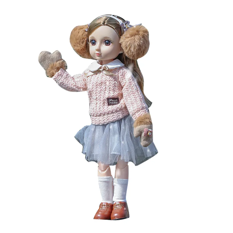 

New 1/6 BJD Doll Girl Gift Long Hair Makeup Cute Princess Doll With Dress Sweater Winter Clothes DIY Doll Girl Gift Surprise Toy