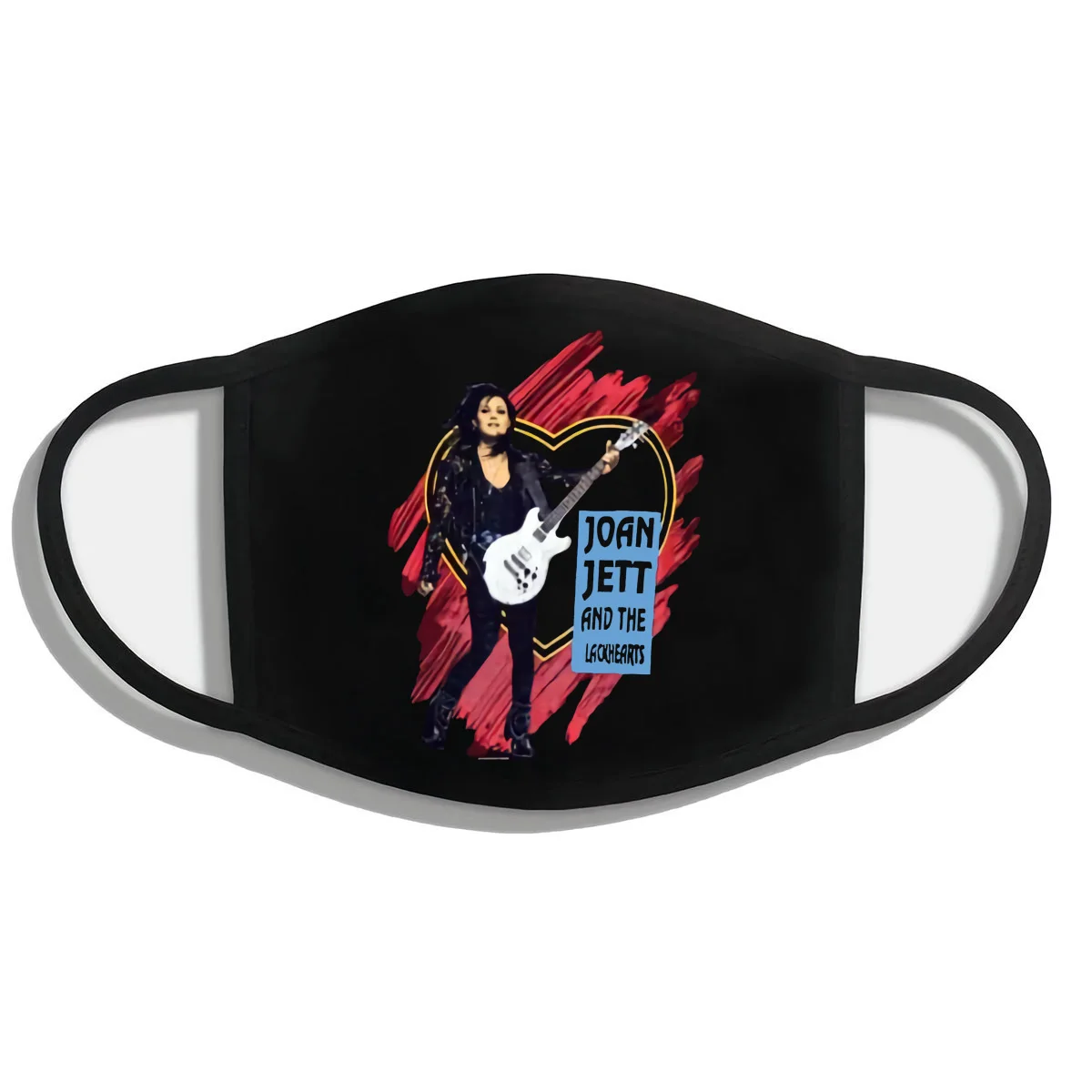 Винтажная маска 1990 с принтом Жоан Джетт и черные сердца из 100% хлопка | Аксессуары