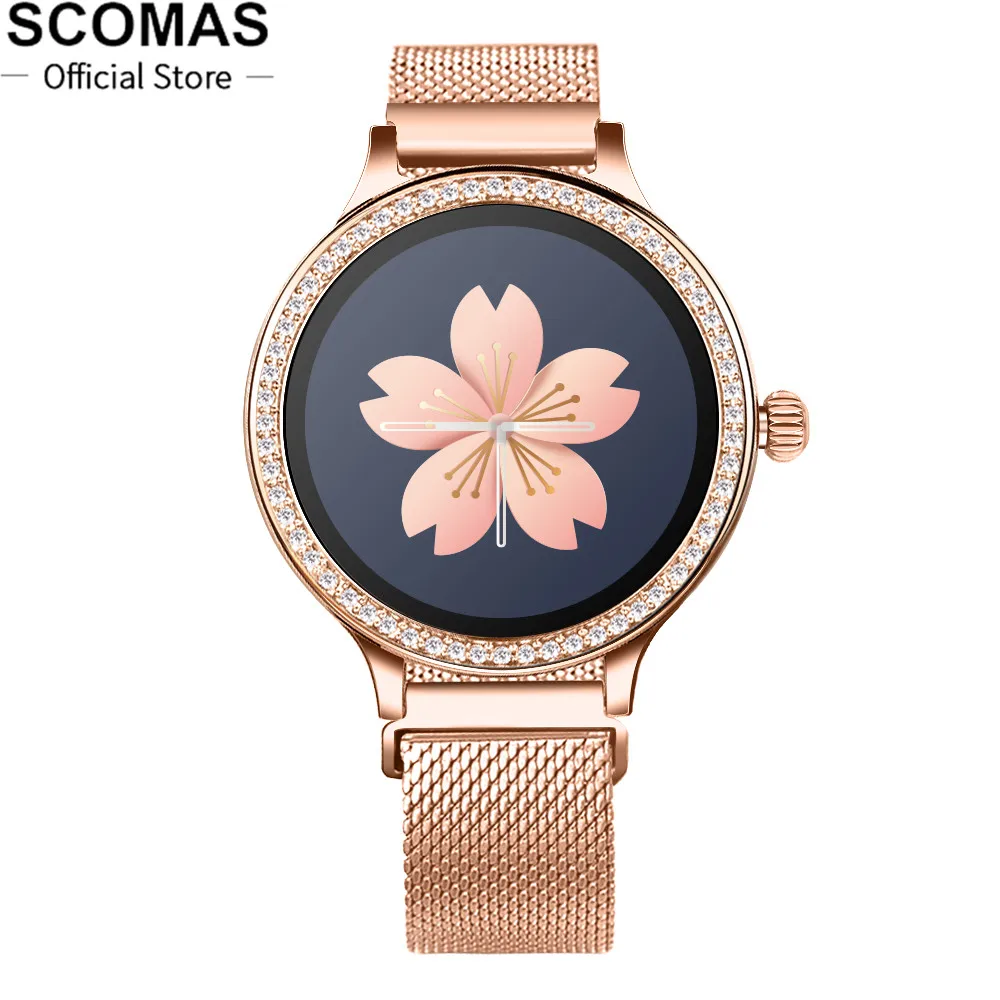 Смарт-часы для женщин IP68 Водонепроницаемый сенсорный дисплей женские умные часы