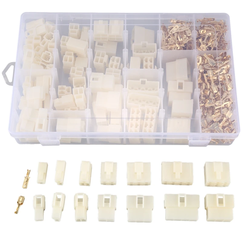 

400Pcs 6.m 1 2 3 4 6 8 9 Pin Electrical Automotive Wire Connector Male Female Socket Plug and Pin Header Crimp Wire Terminals